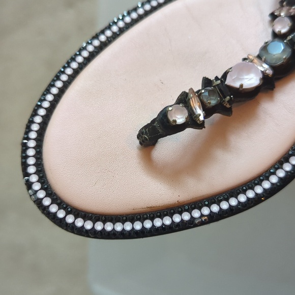 Rene Caovilla Black and Pink Rhinestone Thong Sandals 37 - Picture 8 of 12